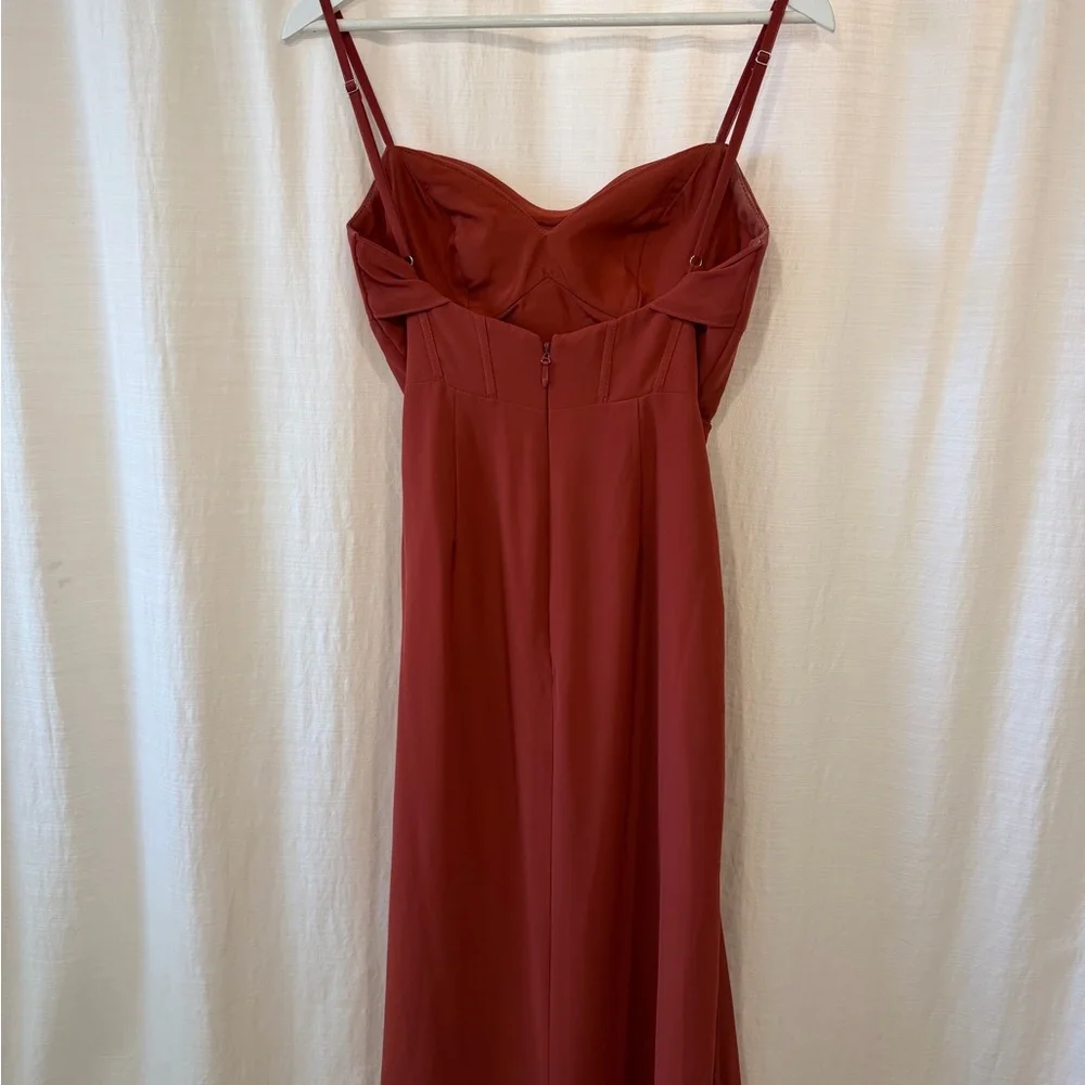 Azazie Rust Red Spaghetti-Strap Maxi Dress - Picture 5 of 5